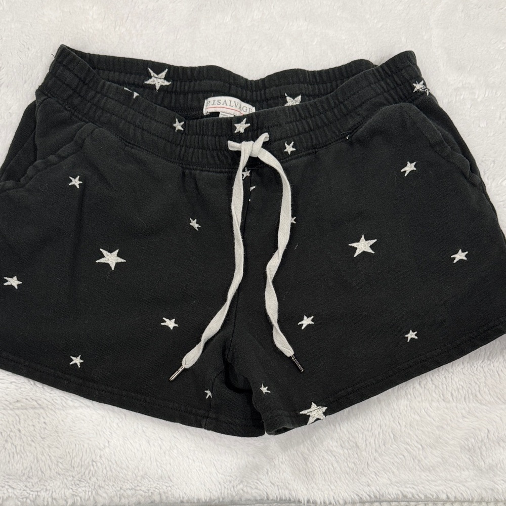 P.J. Salvage Black lounge Shorts with White Stars
